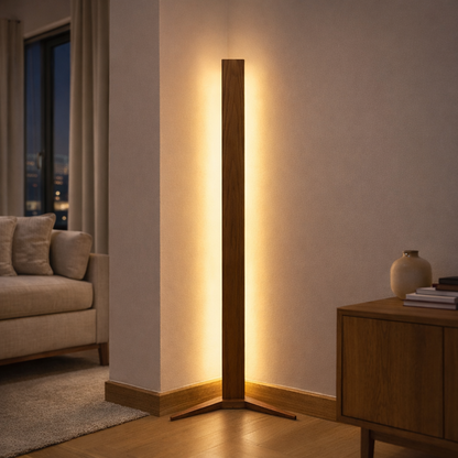 Wooden Corner Lamp